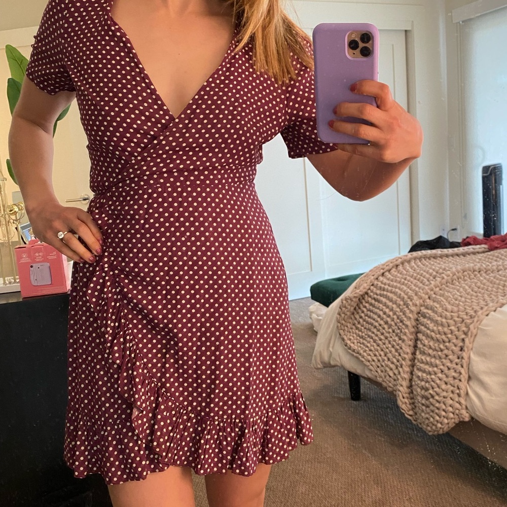 Red Cotton Candy LA wrap dress